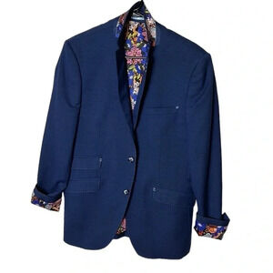 AU NOIR jacket,men 38R. Blue Sportwear 2 front button  jacket,Colorful lining